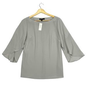 Banana Republic Flutter Sleeve Top Gray Size XS Loose Chiffon Blouse Boat Neck